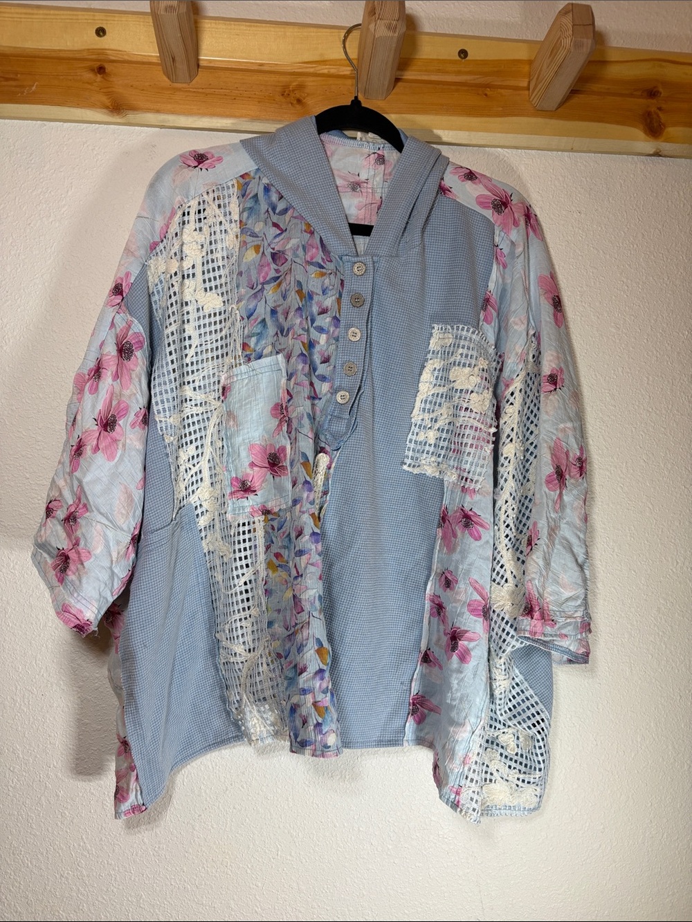 POL Light Blue Floral Patchwork